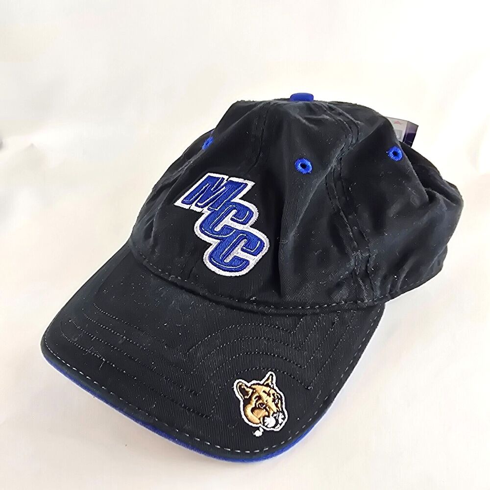 Vintage The Game Hat Mens Strapback Black Manchester Community College Cougars